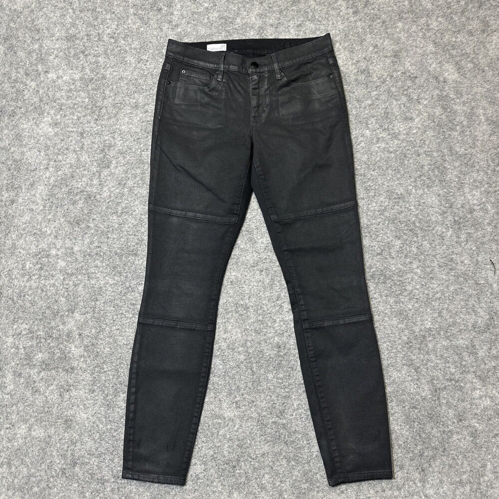 Gap 1969 Women's Leather Coated Legging‎ Jean Size 27 Black Denim